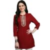 Meesan Women's Beautiful Viscose Rayon Embroidered Smart Casual Tunics for Office & Casual Wear
