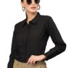 Style Quotient Women Solid Polycotton Regular Formal Shirt