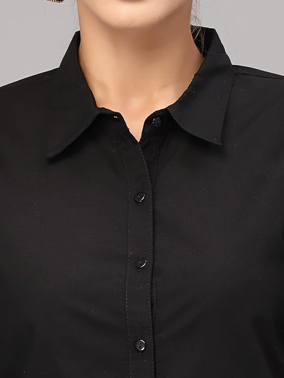 Style Quotient Women Solid Polycotton Regular Formal Shirt
