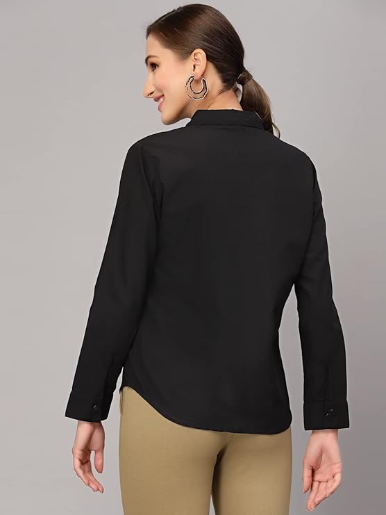 Style Quotient Women Solid Polycotton Regular Formal Shirt