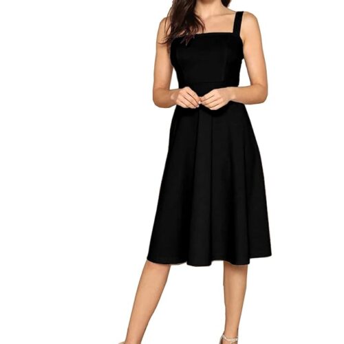 51F8qaDJTbL._SY879_ Aahwan Women's Fit And Flare Midi Dress