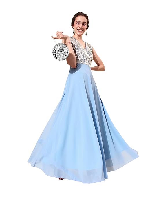 610QkFn9ceL._SY741_ Miss Chase Women's V-Neck Cap Sleeved Wrap Maxi Dress