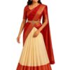 ZITON Women's Kanchipuram Kanjivaram Indian Traditional Style Silk Pure Zari Weaving Unstitched Traditional Lehenga Choli Set | Half Saree,Multi
