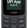 Nokia All-New 105 Single Sim Keypad Phone with Built-in UPI Payments, Long-Lasting Battery, Wireless FM Radio| 1 Year Replacement Guarantee | Charcoal