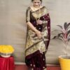 C J Enterprise Women's Pure Soft Kanjivaram Silk Saree For Wedding Banarasi Style Sari With Blouse Piece (Vruksh-50)