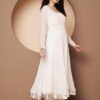 KZA Women’s Georgette Hand Embroidered Flared Anarkali Suit for Women | Full Sleeves Flare Anarkali Dress for Woman | Ethnic Flared Anarkali Kurta for Women