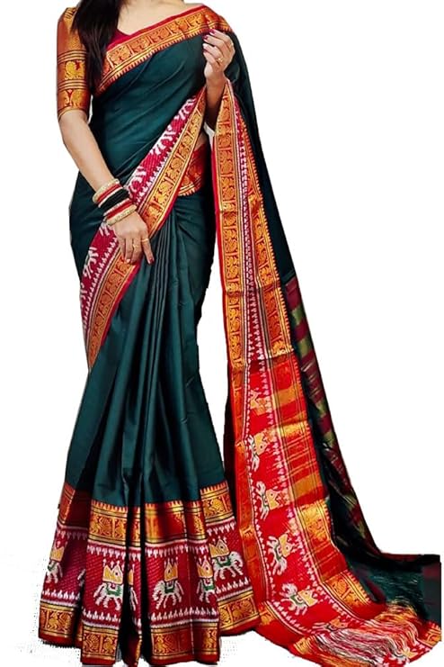 Womens Narayana Pattu Narayanpeth Cotton Silk Saree with unstitched blouse