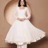 KZA Women’s Georgette Hand Embroidered Flared Anarkali Suit for Women | Full Sleeves Flare Anarkali Dress for Woman | Ethnic Flared Anarkali Kurta for Women