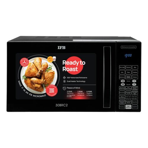 61n-dJ0vUAL._SL1500_ IFB 30L Convection Microwave Oven with 101 Standard Cook Menus (30BRC2, Black, 360 Degree Motorized Rotisserie, Weight Defrost, Steam Clean, Grill & 4 combi cook modes, 10 Power Levels)