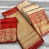 ZITON Women's Kanchipuram Kanjivaram Indian Traditional Style Silk Pure Zari Weaving Unstitched Traditional Lehenga Choli Set | Half Saree,Multi