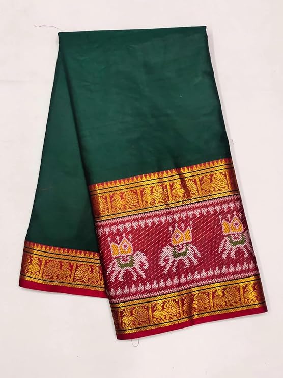 Womens Narayana Pattu Narayanpeth Cotton Silk Saree with unstitched blouse