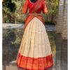 ZITON Women's Kanchipuram Kanjivaram Indian Traditional Style Silk Pure Zari Weaving Unstitched Traditional Lehenga Choli Set | Half Saree,Multi