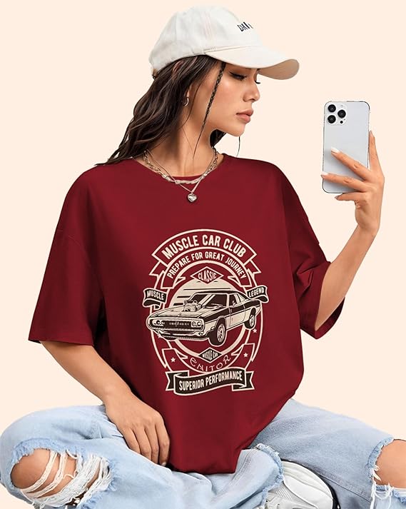 71hOdQzbv3L._SX569_ AUSK Oversized T-Shirts Womens || Printed Tshirt for Women