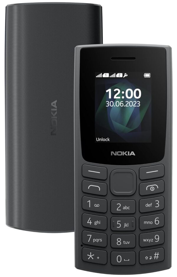 Nokia All-New 105 Single Sim Keypad Phone with Built-in UPI Payments, Long-Lasting Battery, Wireless FM Radio| 1 Year Replacement Guarantee | Charcoal