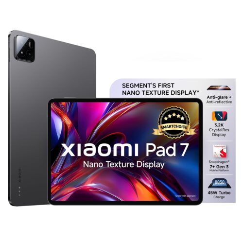 XIAOMI Pad 7 Nano Texture Display [Smartchoice] | Snapdragon 7+ Gen 3| 3.2K Display (28.44 cm /11.2") Tablet| 12GB, 256GB| Anti-Reflective| Anti-Glare| HyperOS 2| Dolby