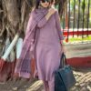 ANNI DESIGNER Women's Rayon Blend Solid Straight Kurta with Pant & Dupatta