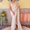 AKHILAM Women's Silk Blend Woven Design Celebrity Saree With Blouse Piece