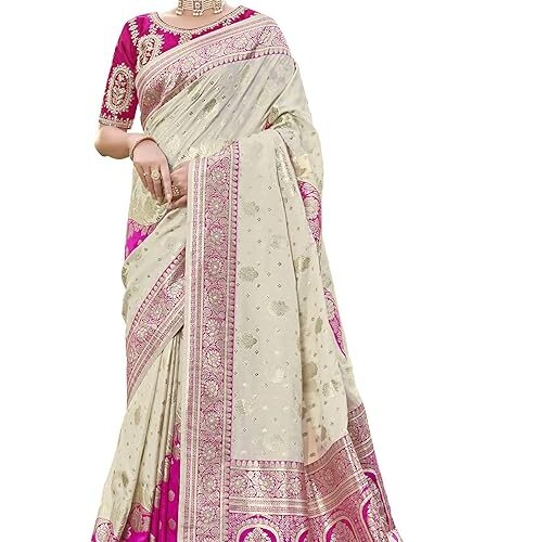 81SMaQoCBpL._SY741_ MANOHARI Most Trendy Jacquard Work Woven Saree with Unstitch Blouse Piece