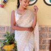 AKHILAM Women's Silk Blend Woven Design Celebrity Saree With Blouse Piece