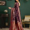 SIRIL Women's Silk Kashmiri Minakari Jacquard Saree With Unstitched Blouse Piece