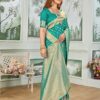 Mehrang Women's Banarasi Silk Kanjivaram Saree For Wedding With Pure Zari Work, Woven Design, With Unstitched Blouse Piece