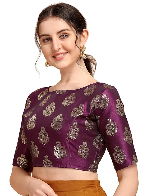OOMPH! Womens Jacquard Boat Neck Blouse - rbbl184s