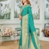 Mehrang Women's Banarasi Silk Kanjivaram Saree For Wedding With Pure Zari Work, Woven Design, With Unstitched Blouse Piece