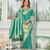 Mehrang Women's Banarasi Silk Kanjivaram Saree For Wedding With Pure Zari Work, Woven Design, With Unstitched Blouse Piece